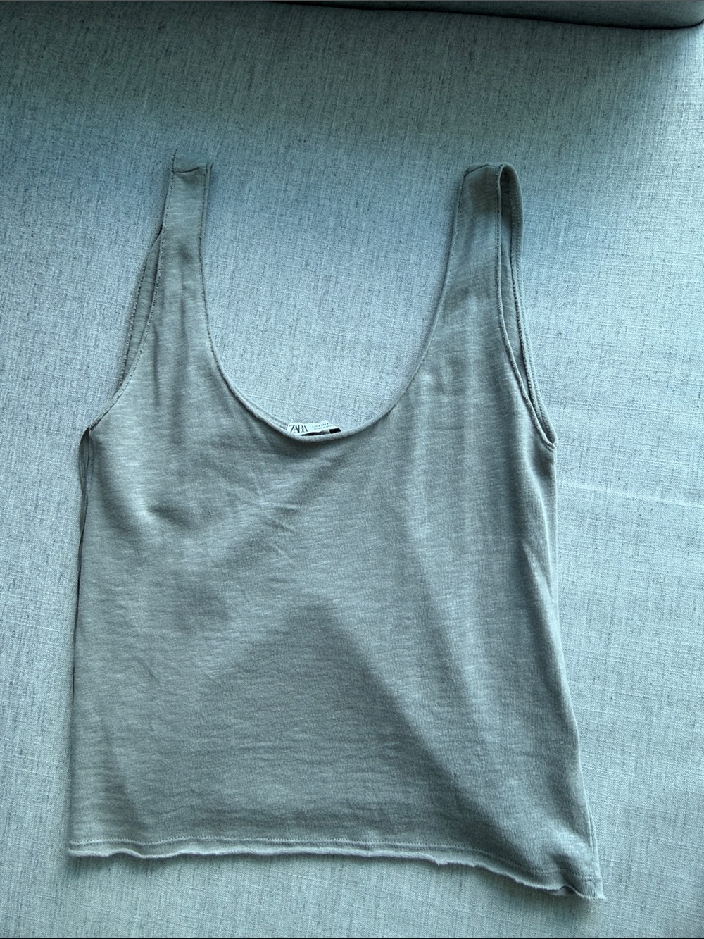 Zara Light Gray Scoop-Neck Tank